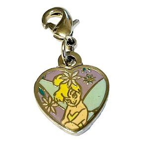 Vintage Disney Tinker Bell Tinkerbell Charm Disneyana Fairy Heart Zipper Pull